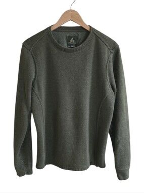 Prana Women's Hemp Sustainable Quality Green Crewneck Sweatshirt. Size Medium
